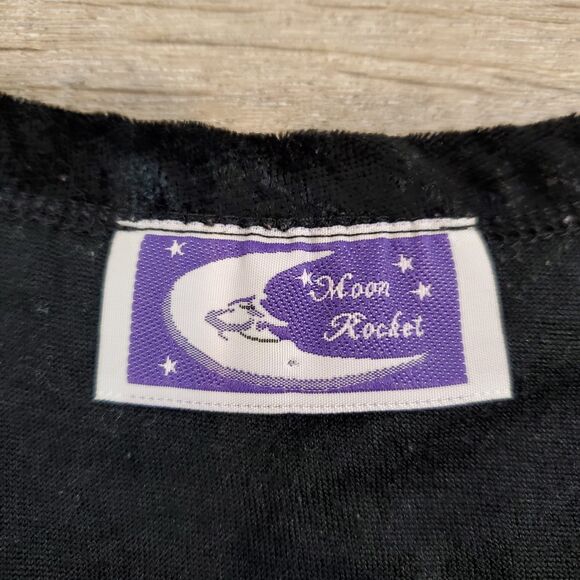 Y2K Black Whimsigoth Velvet Dragon Cami Tank Top Cropped M Dainty - Picture 4 of 6